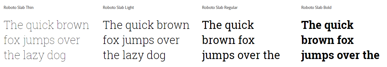 Website font Roboto Slab