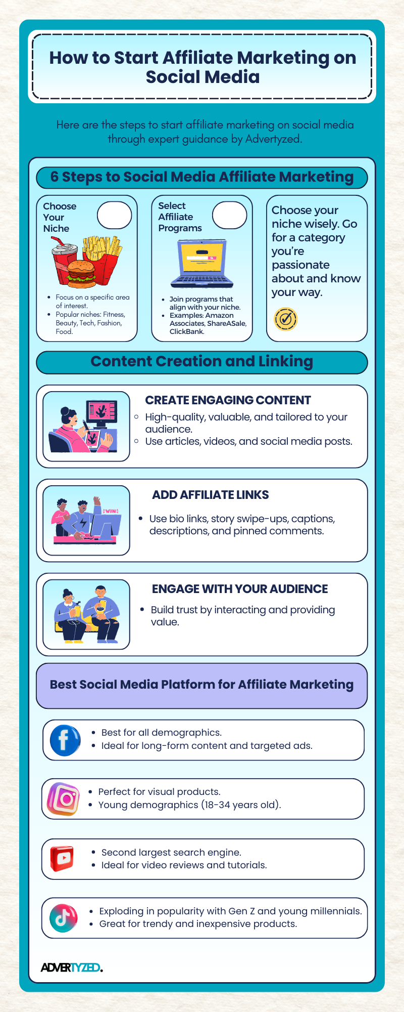 Advertyzed tips for social media affiliate marketing